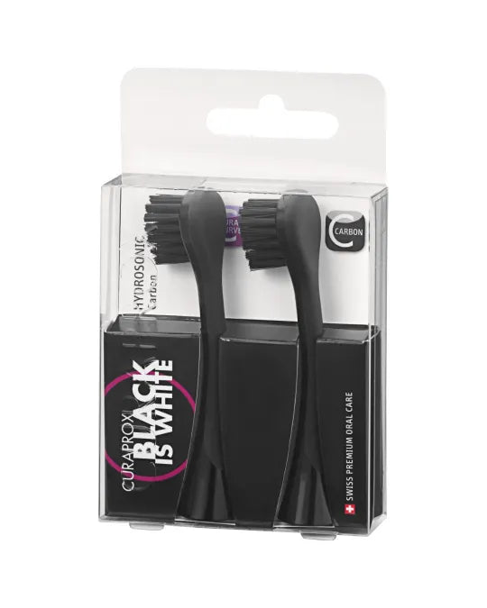 Black is White Carbon Duo Replacement Brush Heads (2 pack)